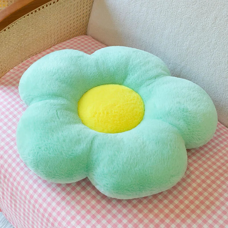 Rabbit Hair Flower Cushion Office Sofa Chair Student Cushion Butt Cushion Petal Futon Sunflower Pillow