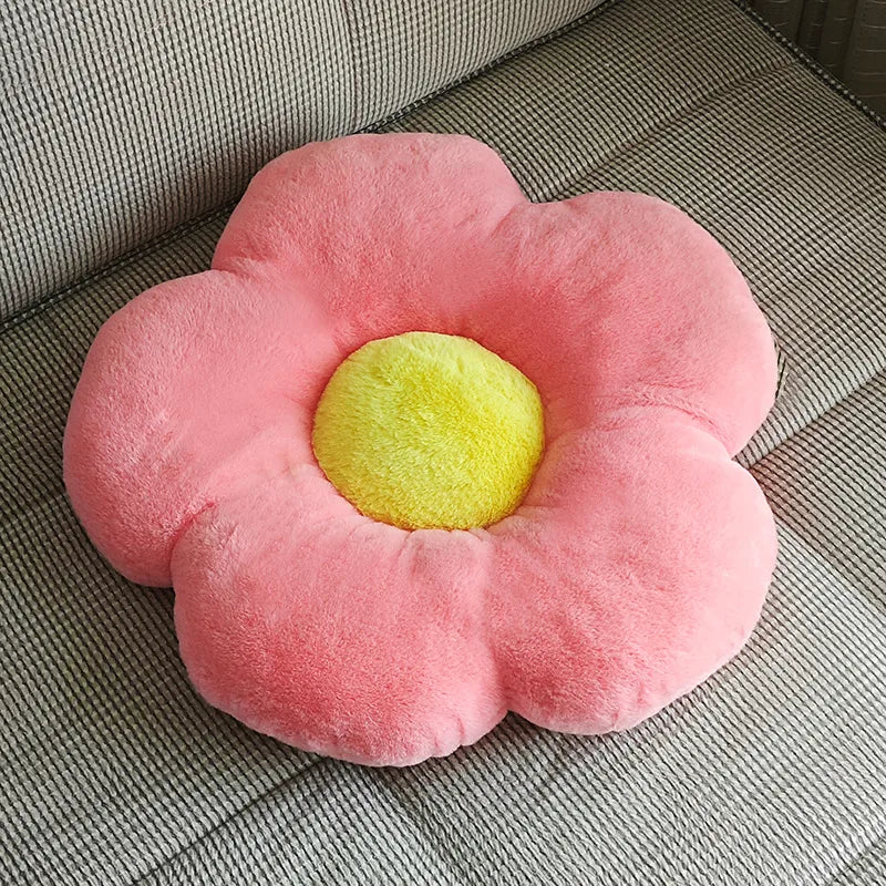 Rabbit Hair Flower Cushion Office Sofa Chair Student Cushion Butt Cushion Petal Futon Sunflower Pillow