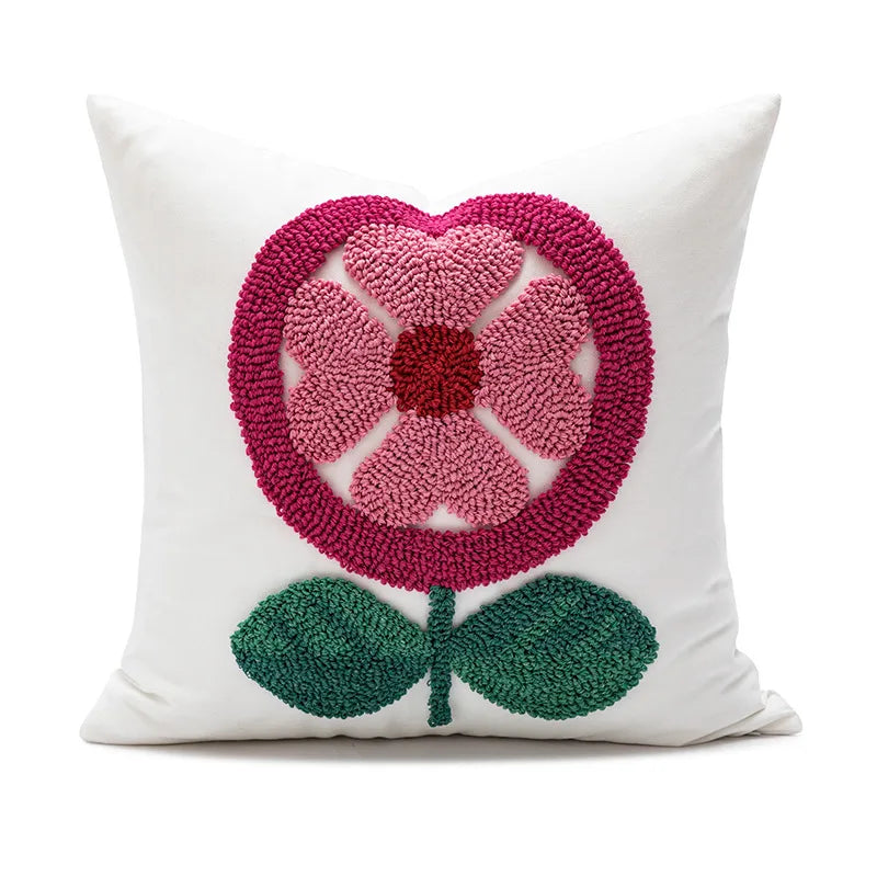 cute heart shape flower cotton pillow cases