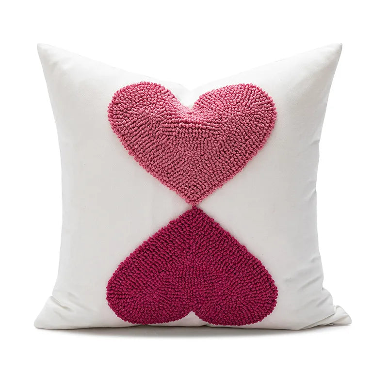cute heart shape flower cotton pillow cases