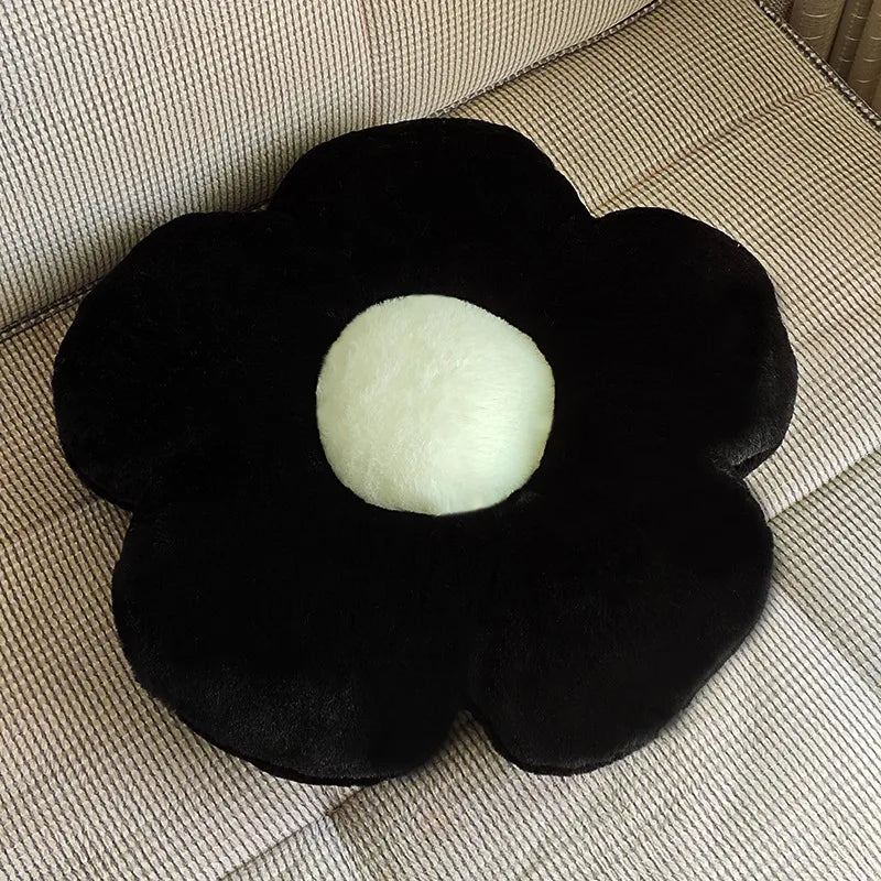 Rabbit Hair Flower Cushion Office Sofa Chair Student Cushion Butt Cushion Petal Futon Sunflower Pillow