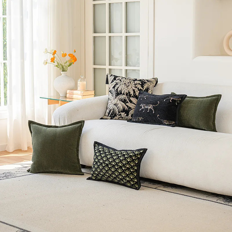 Ins Style Sofa Pillow Cover Bedroom Window Decorative Cushion Case Home Decor Patterned Print Plant Floral Living Room
