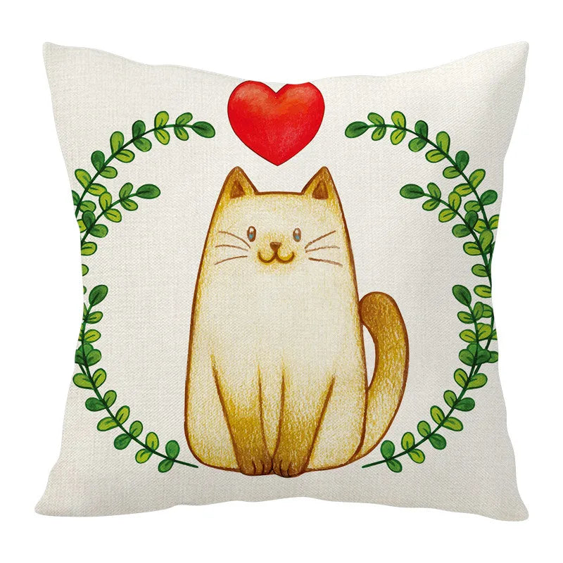 cute heart shape linen pillow cases