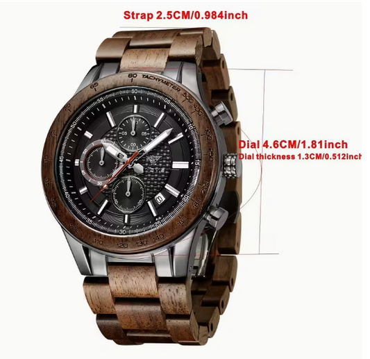 Wood Chronograph Watch - Men